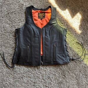 Milwaukee Leather Vest with Orange Lining